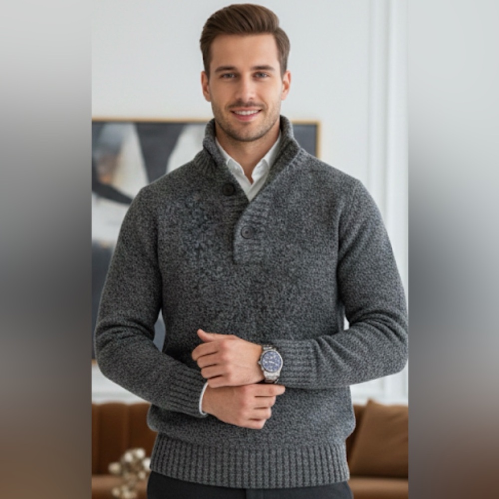 H&M  52% Wool Charcoal Turtleneck Sweater  Size S
For Men’s